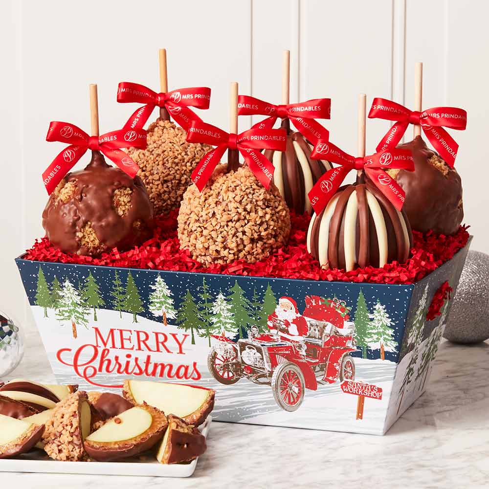 Santa's On His Way Caramel Apple Gift Tray