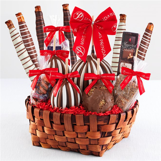 Grand Deluxe Holiday Caramel Apple Gift Basket Mrs