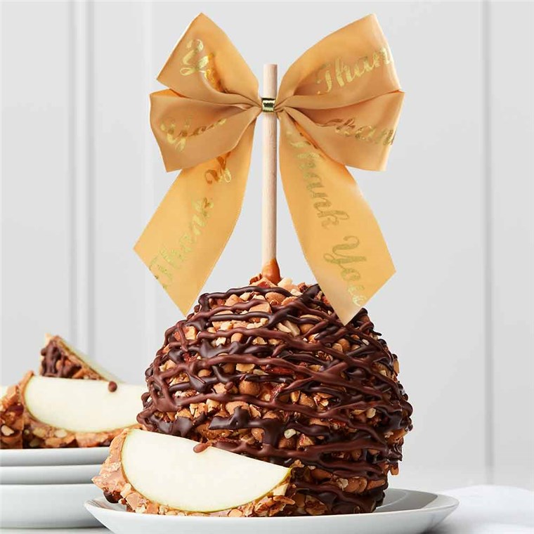 Chocolate Peanut Butter Almond Thank You Jumbo Caramel Apple | Mrs