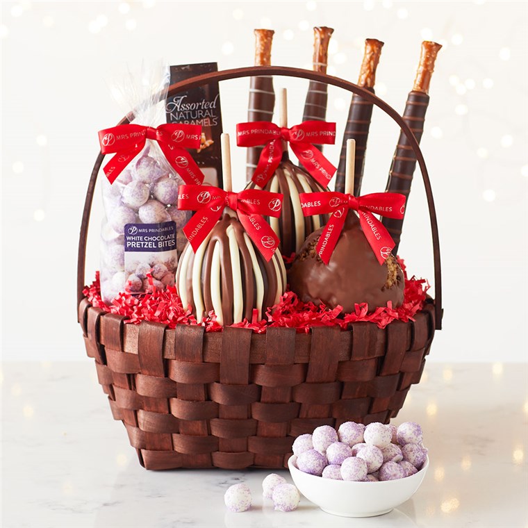 Classic Holiday Caramel Apple Gift Basket Mrs Prindables