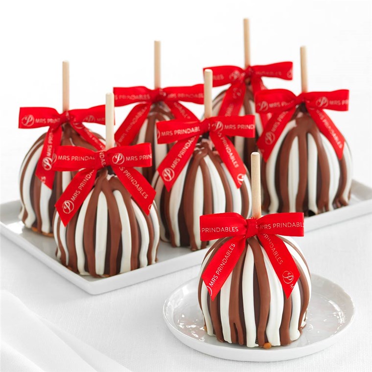 Holiday Triple Chocolate Petite Caramel Apple 12-Pack | Mrs Prindables