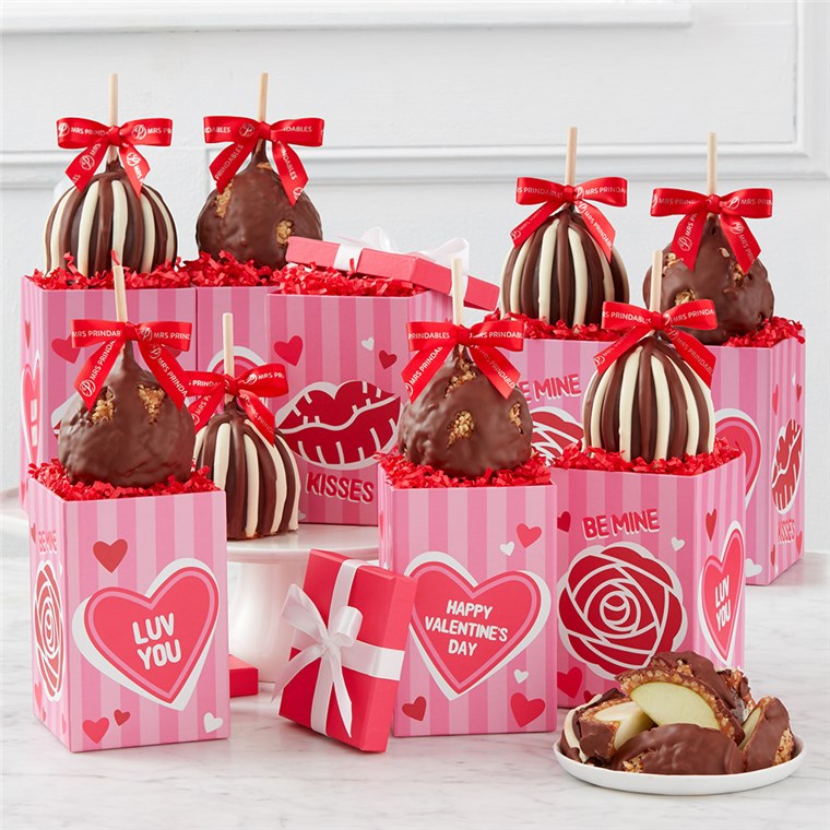 Valentine's Day Caramel Apple Gift Set Mrs Prindables