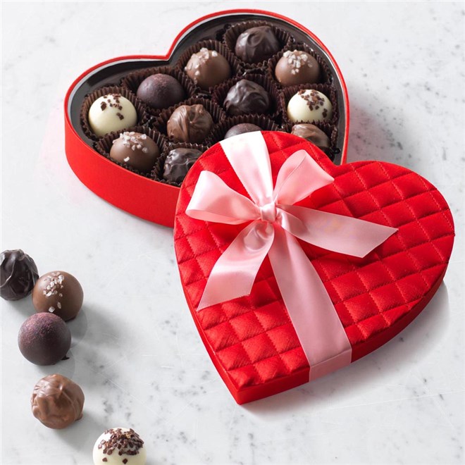 Gourmet Truffles Heart Box, 14pc Mrs Prindables