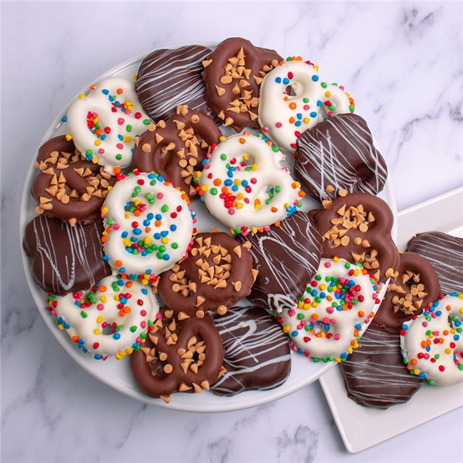 Spring Chocolate and Caramel Pretzels, 21pc Mrs Prindables