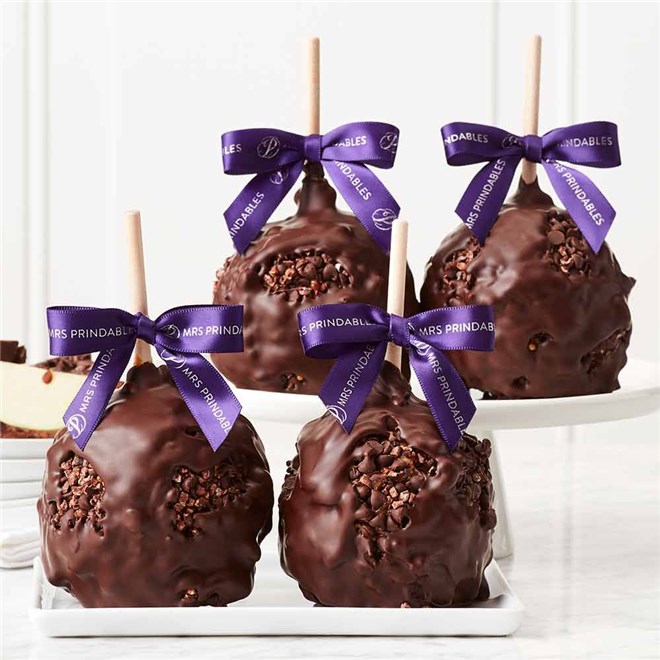 Dark Chocolate Cocoa Caramel Apple 4-Pack | Mrs Prindables