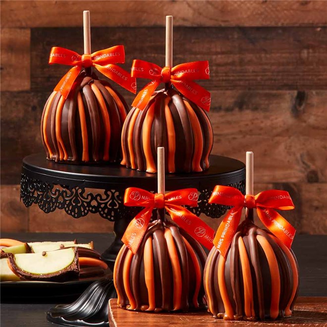 Fall Triple Chocolate Caramel Apple 4-Pack | Mrs Prindables