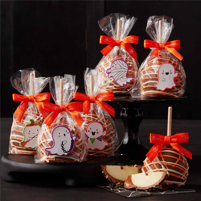 Glow-in-the-Dark Ghosties Caramel Apple Gift Set | Mrs Prindables