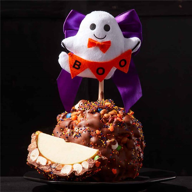 Glowy Ghost Jumbo Caramel Apple | Mrs Prindables