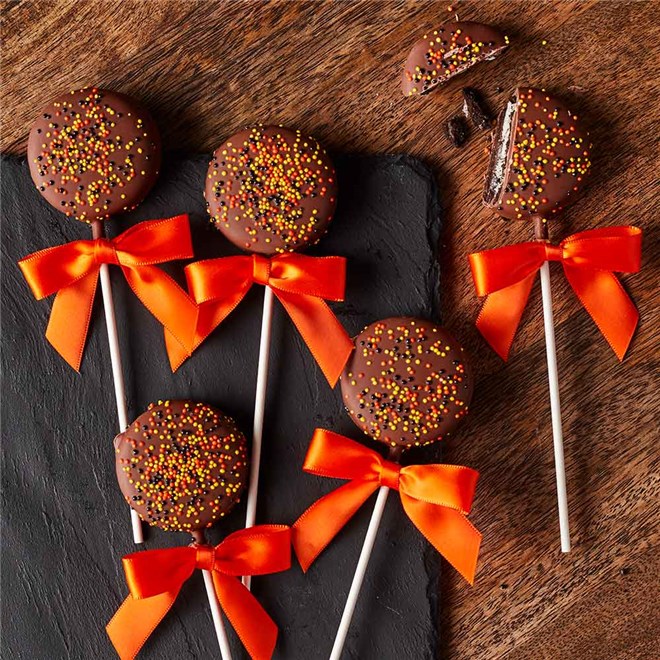 Fall Chocolate Dipped Oreo Lollipops Gift Set, 5pc Mrs Prindables