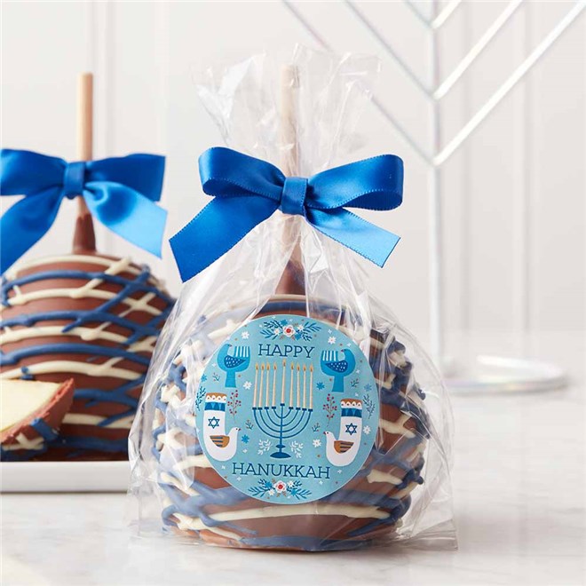 Hanukkah Greetings Caramel Apple Gift Set | Mrs Prindables