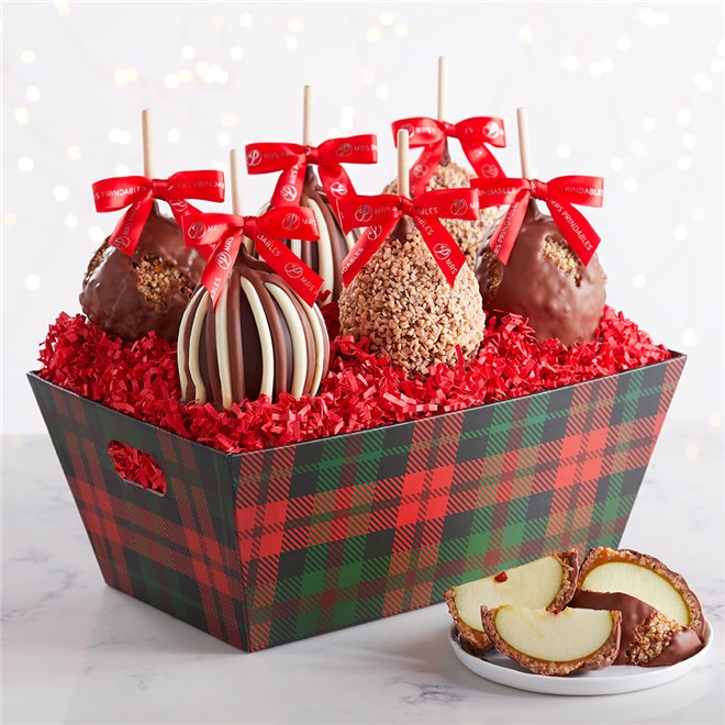 Holiday Plaid Petite Caramel Apple Tray Mrs Prindables