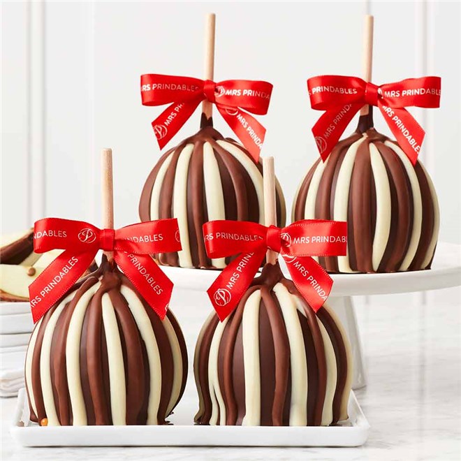 Valentine Triple Chocolate Caramel Apple 4-Pack | Mrs Prindables