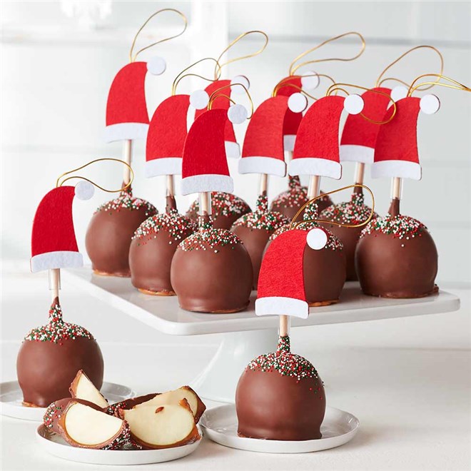 Santa Hat Caramel Apple Gift Set of 12 | Mrs Prindables