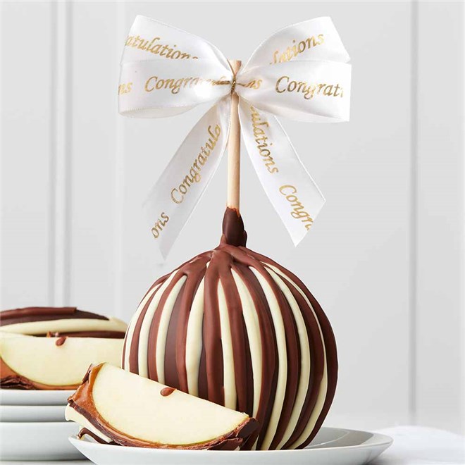 Triple Chocolate Congratulations Jumbo Caramel Apple | Mrs Prindables