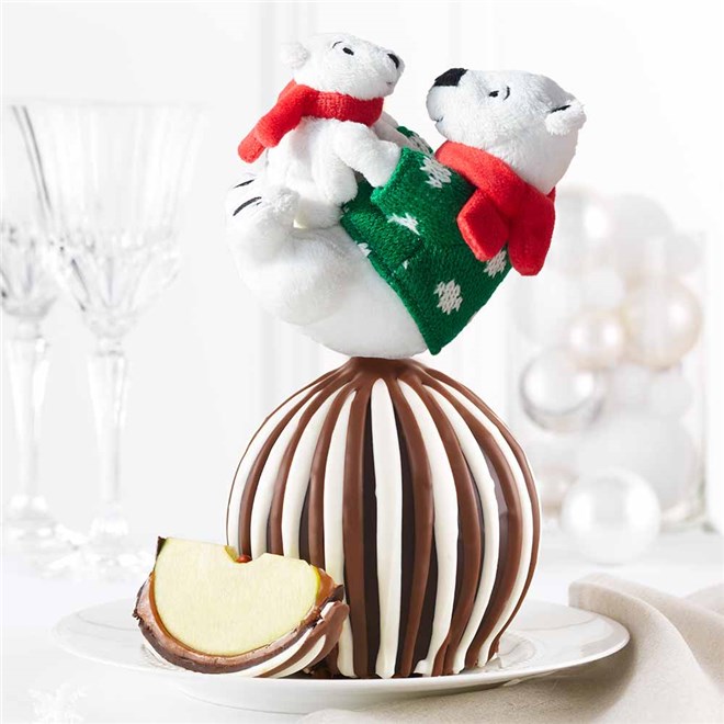 Triple Chocolate Joyful Polar Bears Caramel Apple | Mrs Prindables