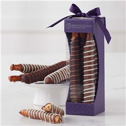 Chocolate and Caramel Dipped Pretzels, 4pc