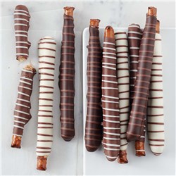 Chocolate and Caramel Dipped Pretzels, 10pc