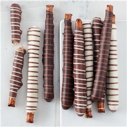 Chocolate and Caramel Dipped Pretzels, 10-Piece