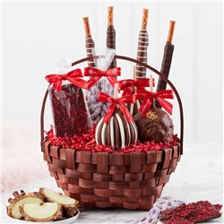 Classic Valentine Caramel Apple Gift Basket