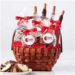 Custom Label Classic Valentine Caramel Apple Gift Basket