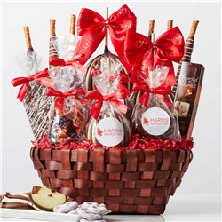 Custom Label Premium Holiday Caramel Apple Gift Basket