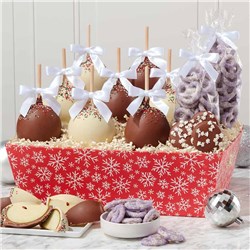 Festive Snowfall Caramel Apple & Confection Gift Tray