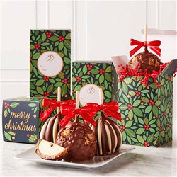 Golden Holly Caramel Apple Gift Set