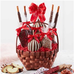 Grand Valentine Caramel Apple Gift Basket