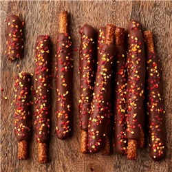 Fall Milk Chocolate and Caramel Dipped Pretzels, 10pc