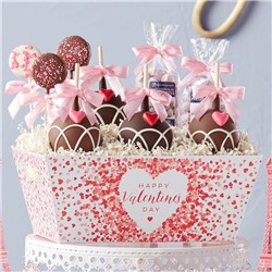 Happy Valentine's Day Caramel Apples and Confections Gift Tray