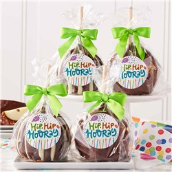 Hip Hip Hooray Birthday Caramel Apple 4-Pack