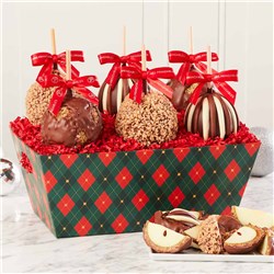 Holiday Argyle Caramel Apple Gift Tray