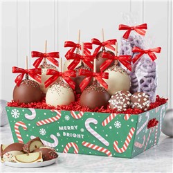 Merry & Bright Caramel Apple & Confection Gift Tray