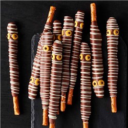 Mummy Chocolate & Caramel Dipped Pretzels