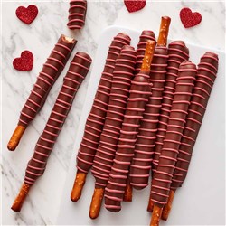Pink Ruby Chocolate & Caramel Dipped Pretzels, 10-Piece