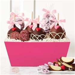 Pretty ‘n Pink Caramel Apples and Confections Gift Tray