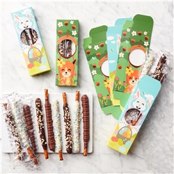 Hoppy Spring Caramel & Chocolate Dipped Pretzels Gift Set, 18-Piece