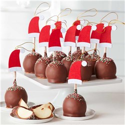 Santa Hat Caramel Apple Gift Set