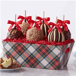 Tasteful Tartan Caramel Apple Gift Tray