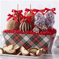 Tasteful Tartan Caramel Apples & Confections Gift Tray