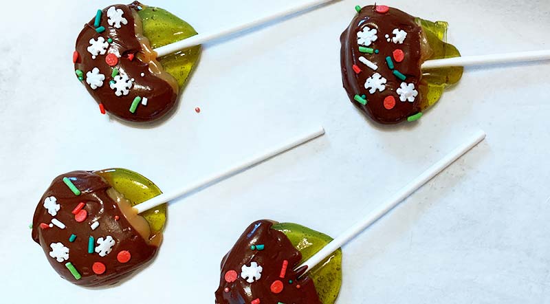 Homemade Caramel Apple Lollipops