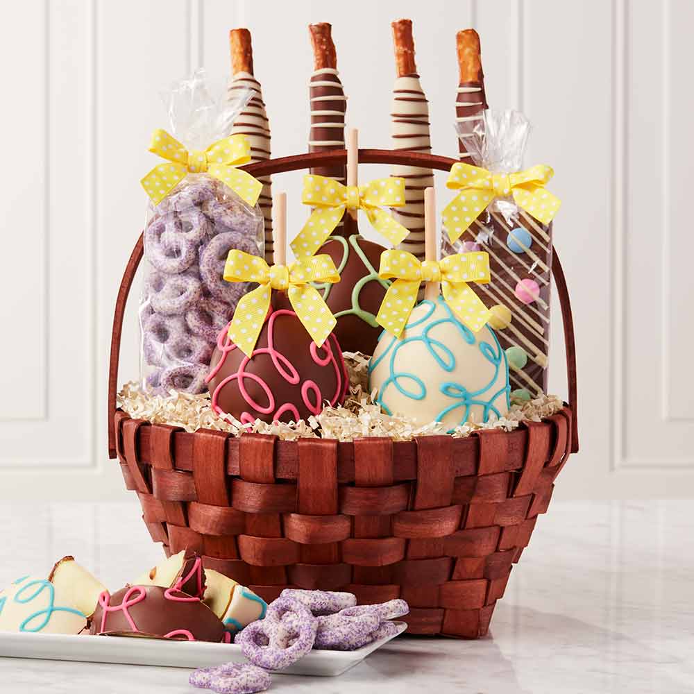 Classic Easter Caramel Apple Gift Basket