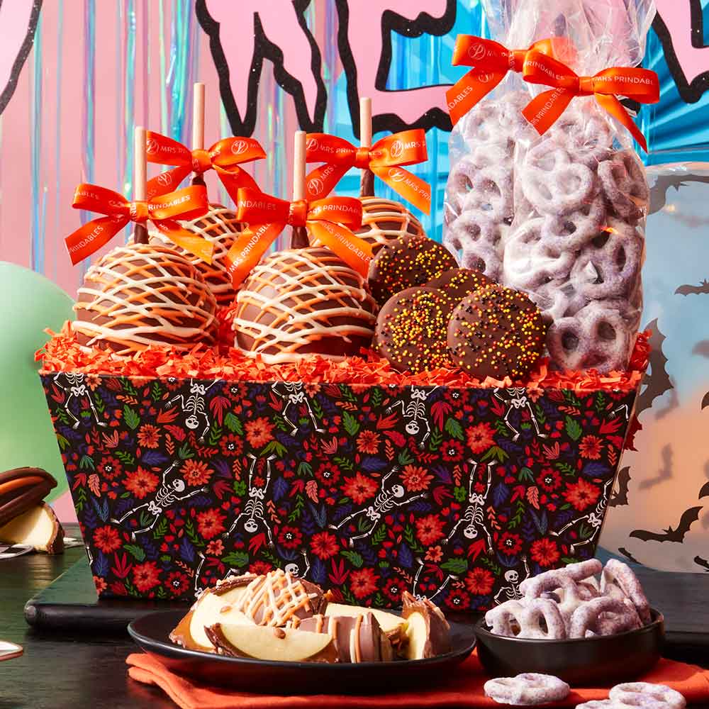 Day of the Dead Caramel Apple & Confection Gift Tray