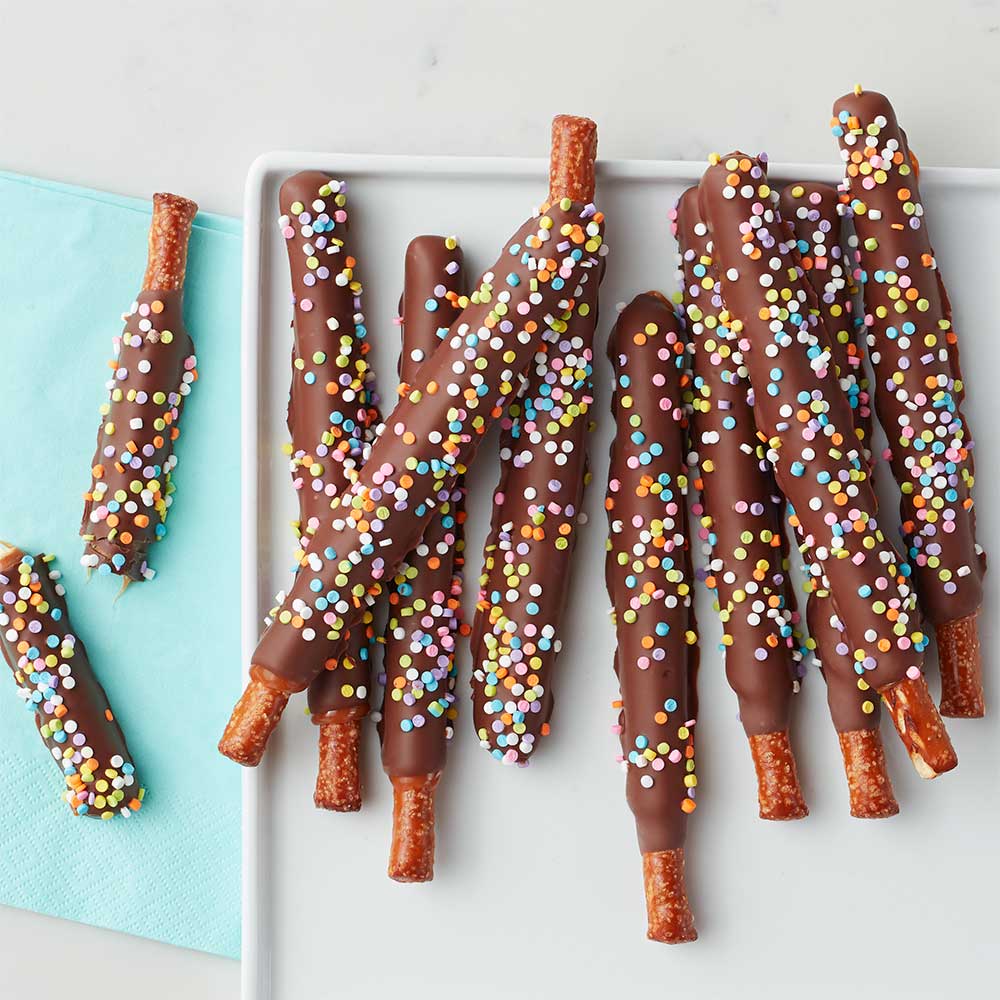 Spring Milk Chocolate and Caramel Dipped Pretzels, 10-Piece
