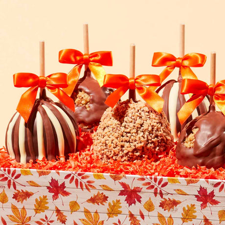 Fall Leaves Caramel Apple Gift Tray