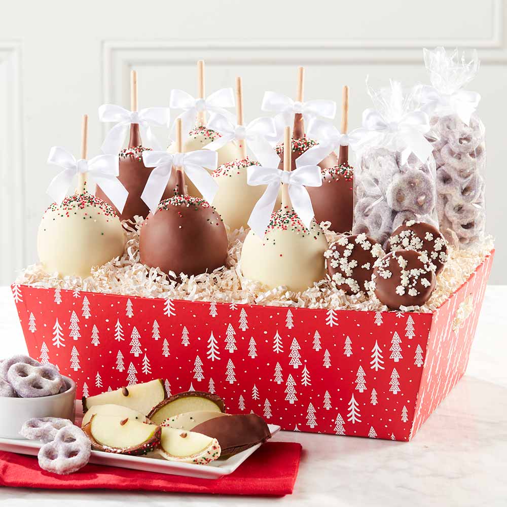 Frosted Forest Caramel Apple & Confection Gift Tray
