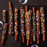 Halloween Party Caramel Dipped Pretzels