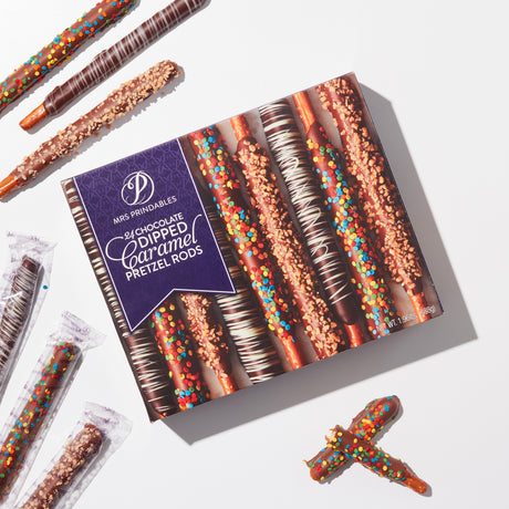 Signature Chocolate & Caramel Dipped Pretzel Gift Set, 24-Piece